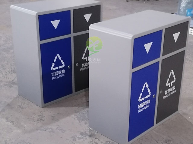 校園戶外分類垃圾桶鈑金防銹耐用工廠生產圖